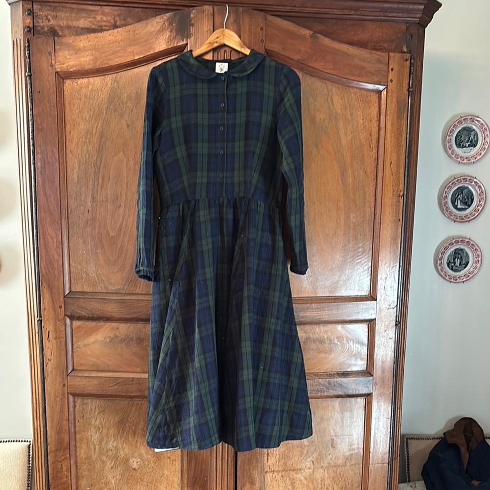 Vintage Plaid Long Sleeve Dress